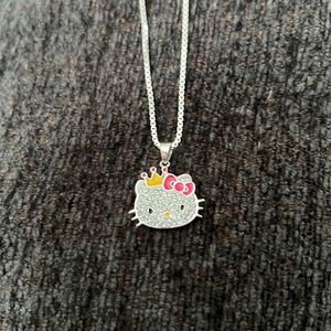 Hello Kitty Sterling Silver & Pave Diamond Necklace